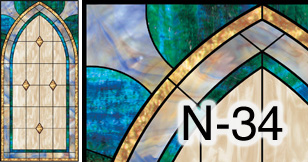 church stained glass window N-34